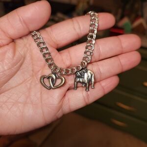 James Avery Silver Bracelet With Heart And Dog Charms